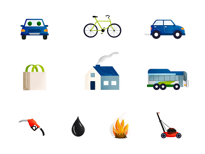 Air Quality Awareness Icons air quality awareness environment icons public service