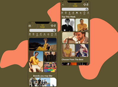 Full Fashion app branding design ui ux vector