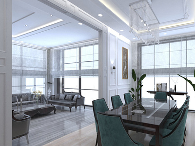 Dining room 3d dining room graphic design
