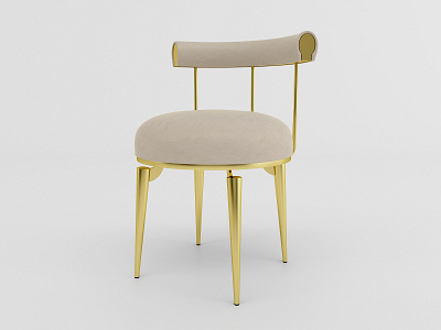 Dining Chair 3d chair dining gold
