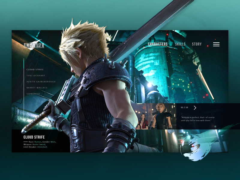 Final Fantasy Vii Cloud Concept Page By Beyon Creative On Dribbble 6142