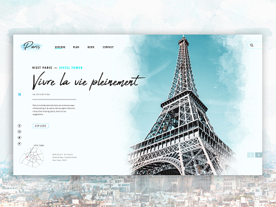 Visit Paris - Concept Page concept concept page design eiffel tower paris travel travel site travel website ui ui design uidesign web design website website concept website design websites