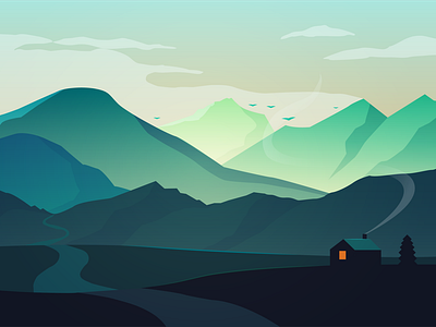 Landscape in Adobe Illustrator 🎨