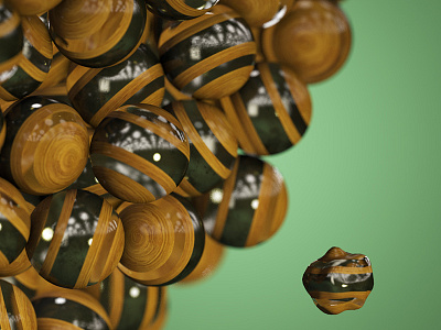 Odd One Out 3d c4d cinema4d everyday glass reflection render sphere wood