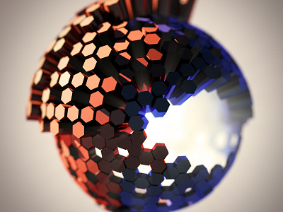 Polysphere 3d c4d cinema4d design everyday hexagon sphere