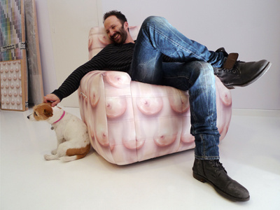 Sofa Tetas art boops couch design digital graphic interior painting pattern pink sofa texture visual
