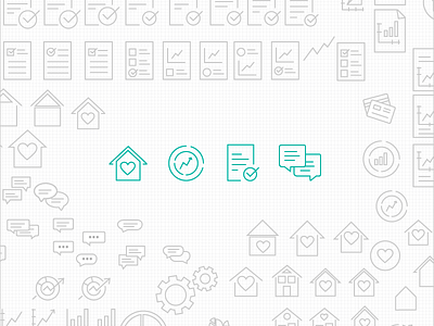 Icons for days check flat home iconography icons line message minimal paper set stroke work in progress