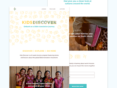 Kids Discover Landing Page custom desktop home landing page logo typography ui ux web web design website