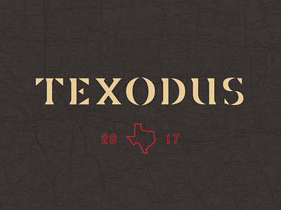 Texodus custom lettering logo logotype texas type typeface