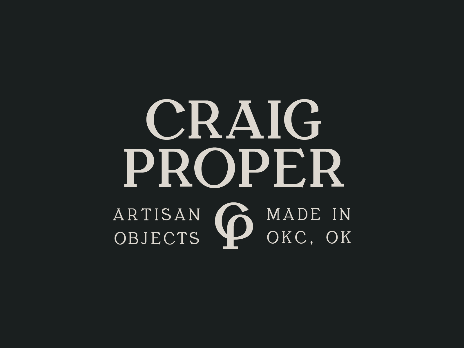 Craig Proper black and white brand branding color creative custom font design green icon identity logo mark monogram pottery sans serif system type typography