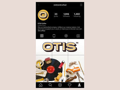 Otis Instagram Collage brand branding collage film flatlay found garage identity illustration instagram logo otis photography retro social media vintage yellow