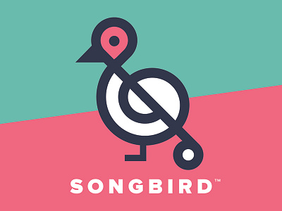 Songbird app bird debut location logo music pin song songbird treble clef type