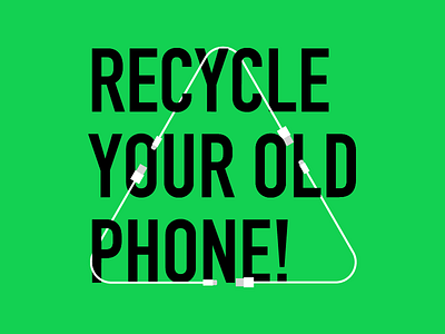 Phone Recycling Poster din green phone poster recycle