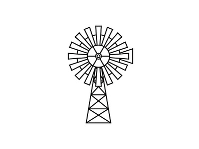 Windmill illustration monoline windmill