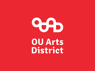 OU Arts District Mark design logo ou red typography