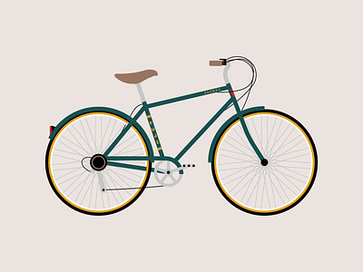 Hopes and Dreams bicycle bike biking detailed fuji illustration leather spokes wheels