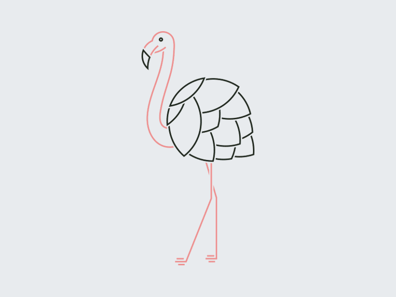 Unused Concept: Hop Flamingo badge flamingo moon type typography zoo zoo brew