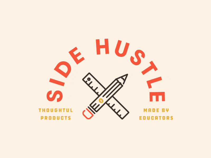 Side Hustle brand color identity logo pencil ruler system teacher type typography