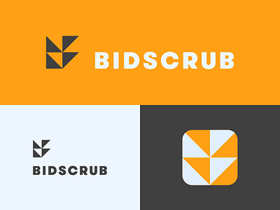 Unused Identity: Bidscrub app brand construction identity logo yellow