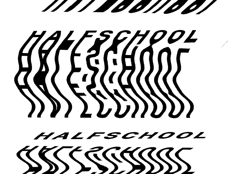 Halfschool bitmap black and white brand branding halftone identity logo mark motion scan texture type typography