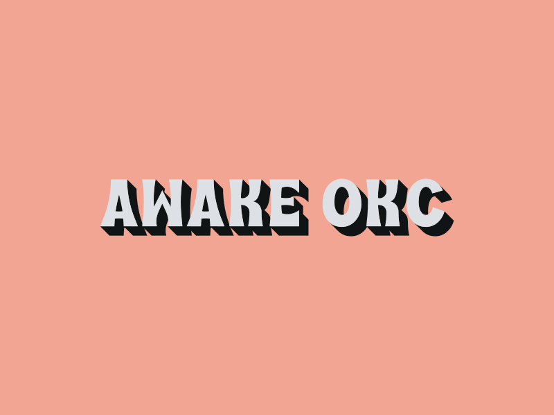 Awake OKC animation badge brand branding color design identity logo mark motion retro type typography vacation vintage