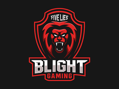 Blight Gaming animal bold esport lion logo roar shield sport typography wild