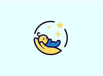 Sleeping Baby Logo baby branding fun kids care logo minimalist modern parenting sleeping baby