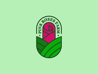 Rose Farm Logo Concept branding classic farm logo minimalist modern rose stained glass