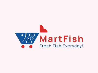 Fish + Market Logo abstract branding design illustration logo market minimalist modern