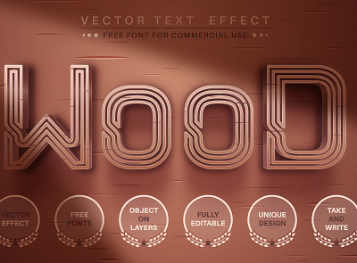 Wood craft effect text wood wooden