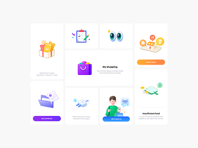 Shopping Fintech Illustrations branding design graphic icon illustration