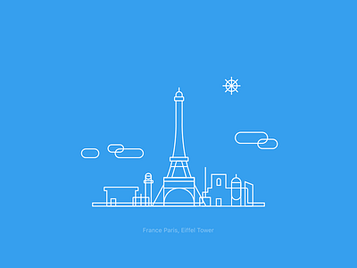 Eiffel Tower branding design graphic icon illustration logo