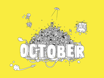 October branding character design graphic illustration