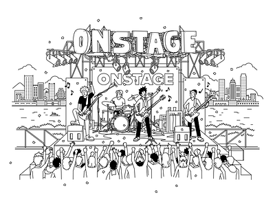 On Stage character concept art design graphic illustration