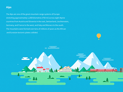Alps Mts. concept art design graphic icon illustration