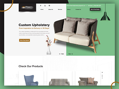 Home Page design furniture home page ui ux website