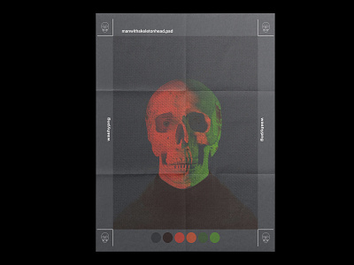 Man With Skeleton Head album cover animation design graphic design illustration logo movie poster poster typography