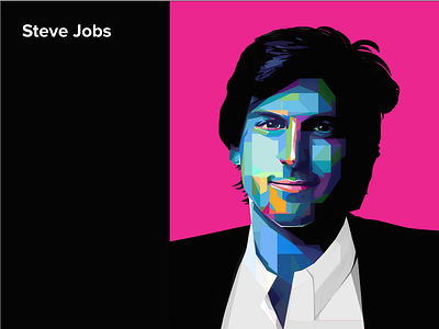 Steve Jobs apple illustration low poly mac pop art portrait steve jobs
