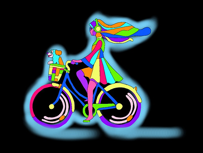 bicycle графический дизайн дизайн персонажа иллюстрация лого неон плакат цифровая иллюстрация цифровой рисунок