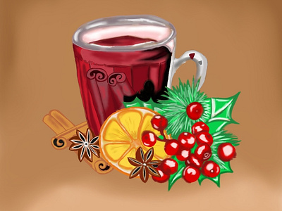 Digital mulled wine графический дизайн дизайн дизайн персонажа иллюстрация плакат цифровая иллюстрация цифровой рисунок