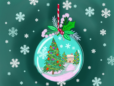Christmas ball графический дизайн графический рисунок дизайн иллюстрация плакат цифровая иллюстрация цифровой рисунок