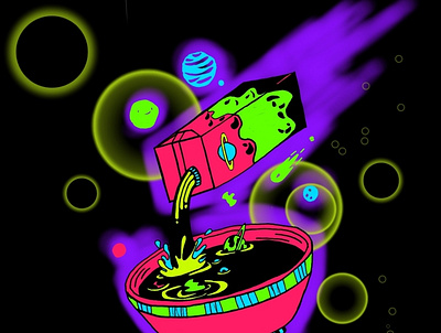 Space milk графический дизайн графический рисунок иллюстрация логотип плакат цифровая иллюстрация цифровой рисунок