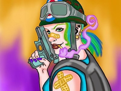 Tank girl графический дизайн дизайн персонажа иллюстрация персонаж персонаж комикса плакат цифровая иллюстрация цифровой рисунок