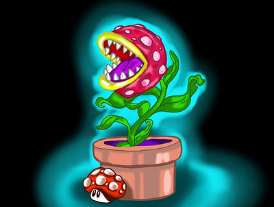 Piranha plant графический дизайн графический рисунок дизайн персонажа игровой арт иллюстрация цифровая иллюстрация цифровой рисунок