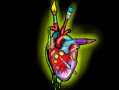 Art heart графический дизайн графический рисунок дизайн персонажа иллюстрация плакат цифровая иллюстрация цифровой рисунок