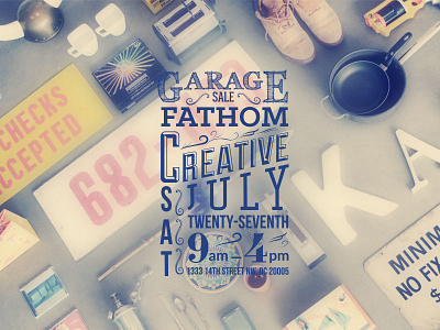 Fathom Garage Sale creative design fathom garage lo fi photograph sale type