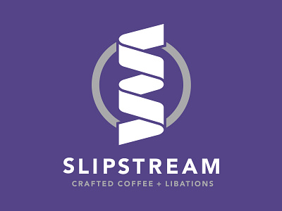 Slipstream branding coffee crest identity logo mark purple slipstream stamp