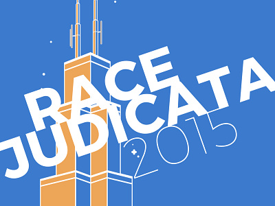 Race Judicata Tower building chicago illustration tower typography