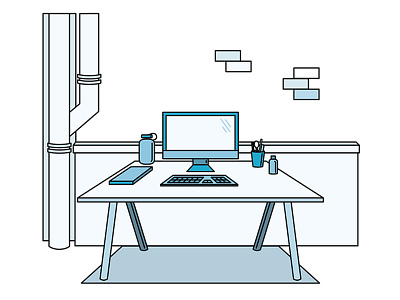 Fathom Desk desk illustration office