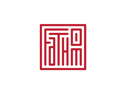 Fathom Logo Design identity japanese logo red stamp